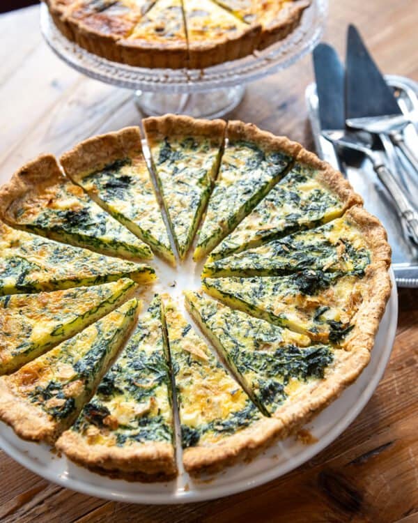 Quiche - spinach, onion, fingerling potato serves