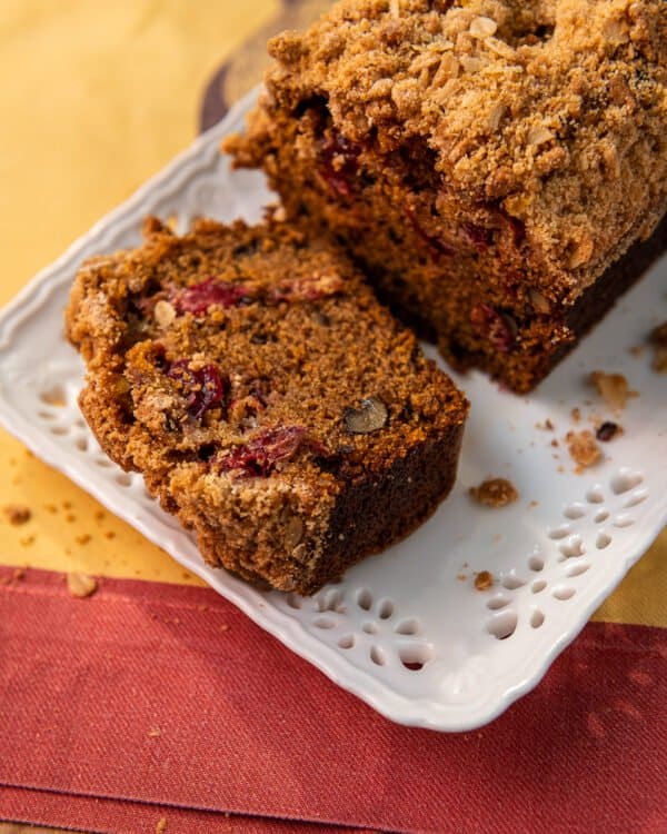 Sweet Potato Cranberry Walnut Bread | sweet potato bread, cranberry, walnut, oat crumb