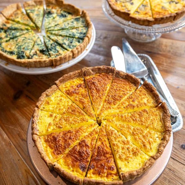 Quiche - spinach, onion, fingerling potato Quiche - ham, cheddar, caramelized onion Quiche - roasted mushroom, sweet onion, Gruyére